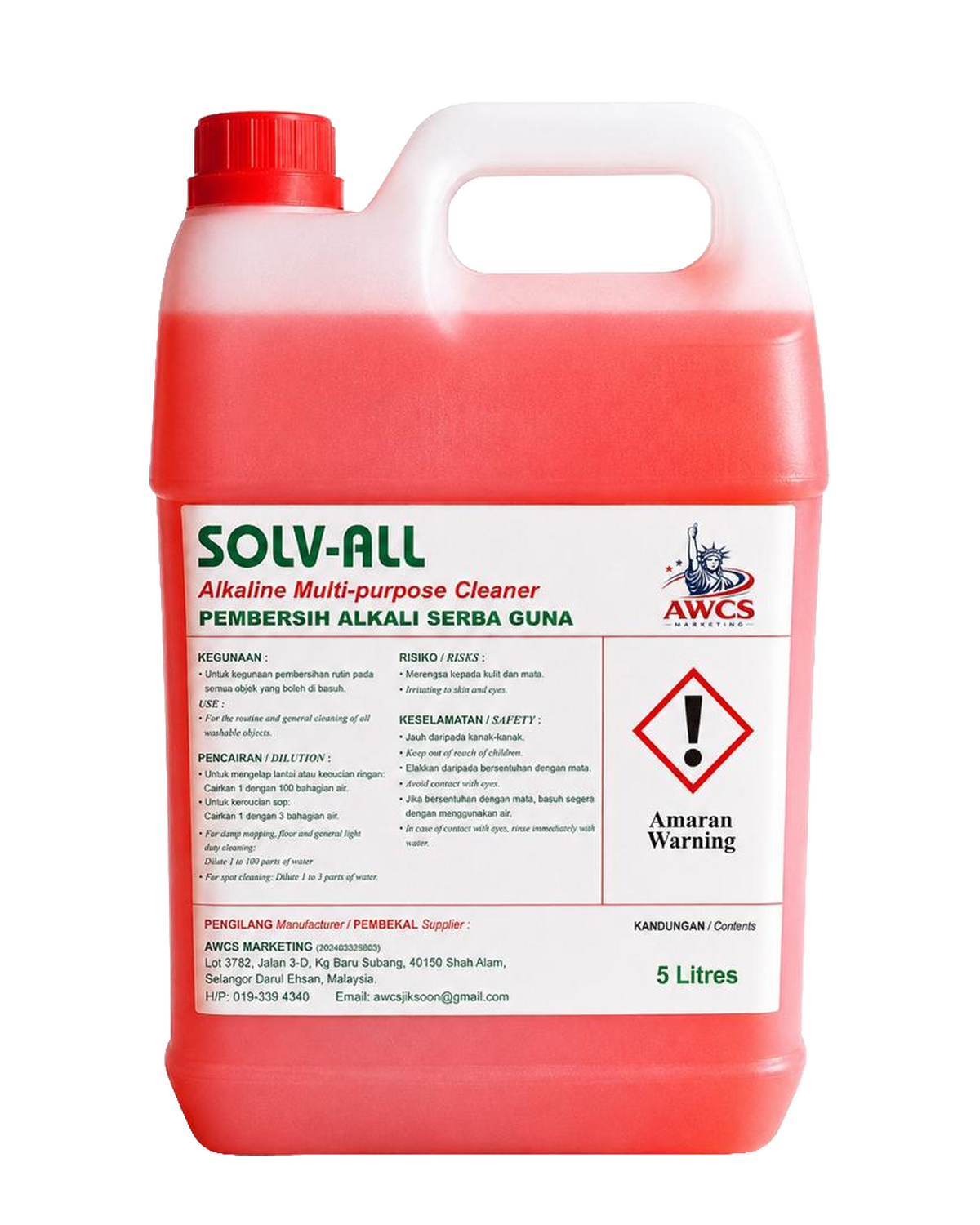 Recommended AWCS cleaning product